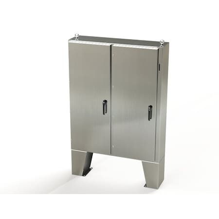 Saginaw Control & Engineering 3 Point Latch with Coinproof/Padlock Handle Electrical Enclosures, 60 in H, 12 in D, 49 in W SCE-60XEL4912SS6LP